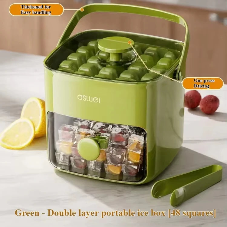 48-cavity ice maker with storage bucket