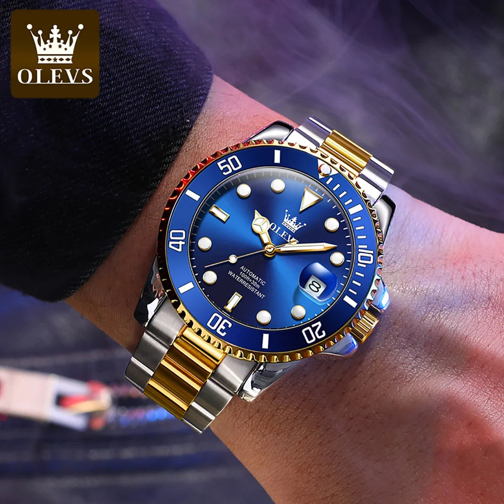 Men's Automatic Waterproof Stainless Steel Watch