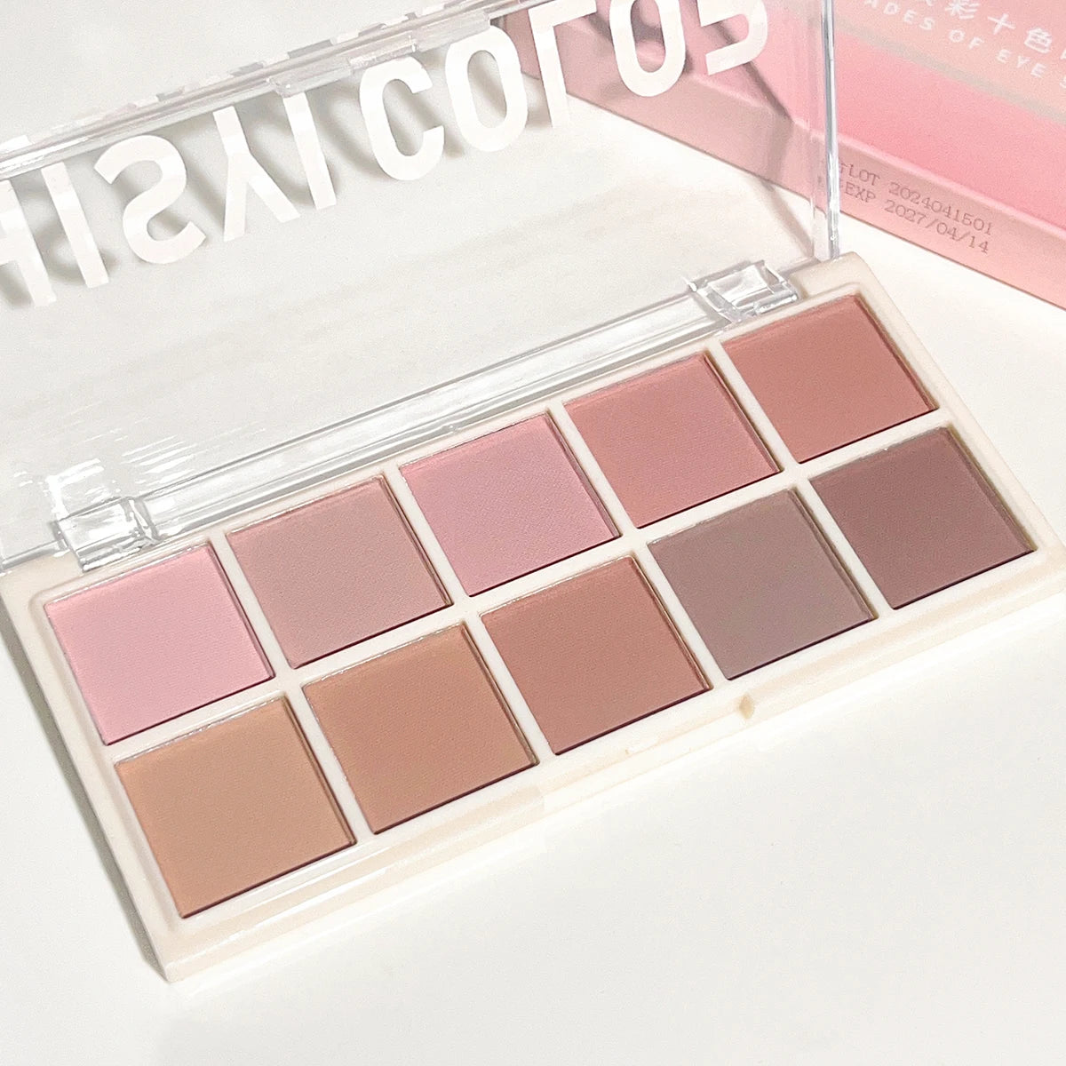 Star Ten-Color Eyeshadow Palette, Pearl & Matte in Pink & Brown Tones