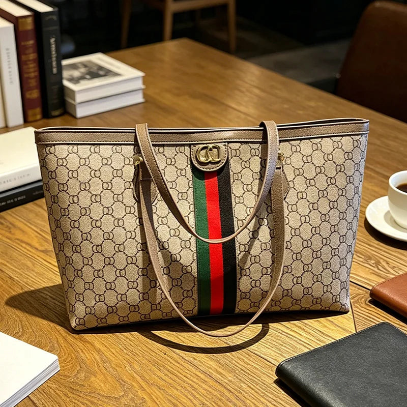 Large Capacity Women's Handbag, Casual Shoulder Tote Bag with Elegant Finish, Ideal for Travel and Work