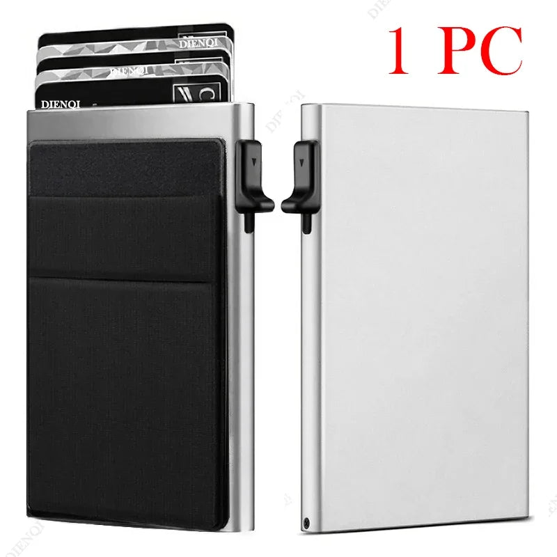 Metal Card Holder with RFID Blocking - Minimalist and Slim Wallet for Men