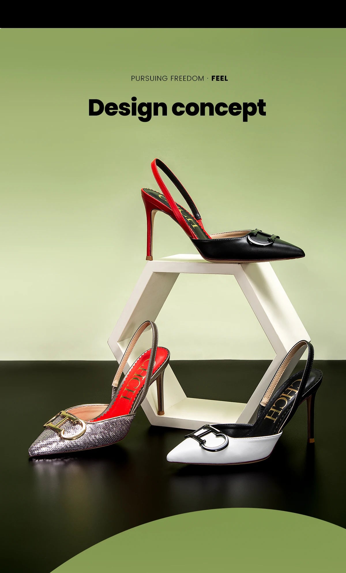 Women's pointed heels | Elegant strappy shoes