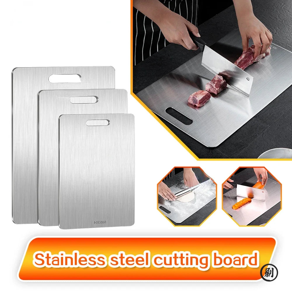 Stainless steel cutting board double sided