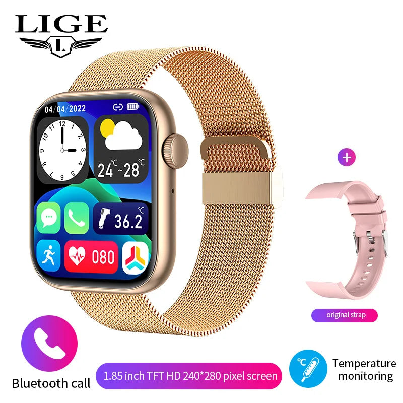 Smartwatch with Bluetooth Calling and Wireless Charging, Fitness Tracker with Customizable Watch Faces