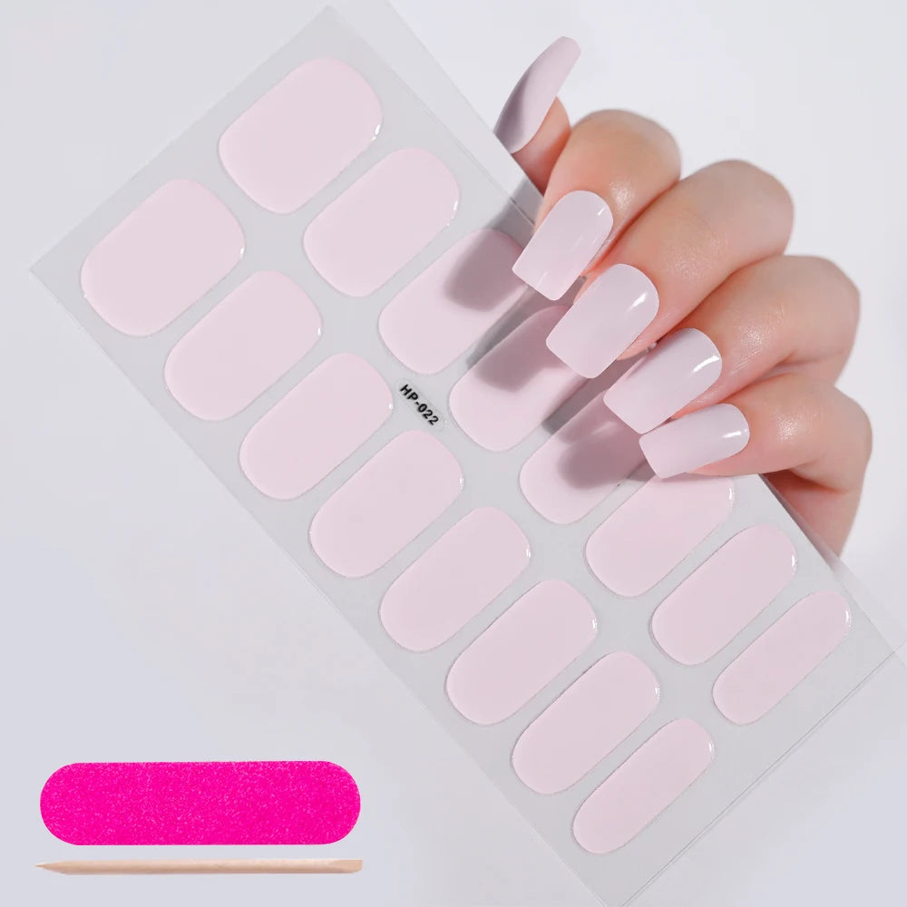 Semi-Cured Gel Nail Wraps with French Tips, Long Lasting for Nail Art & Extensions