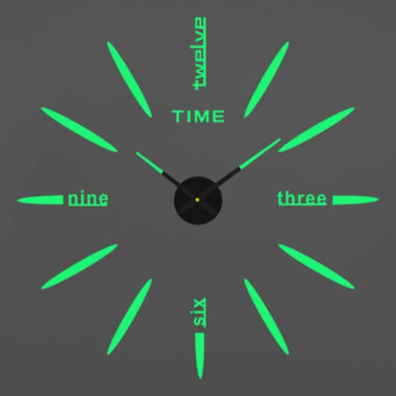 Large 3D acrylic wall clock with mirror effect