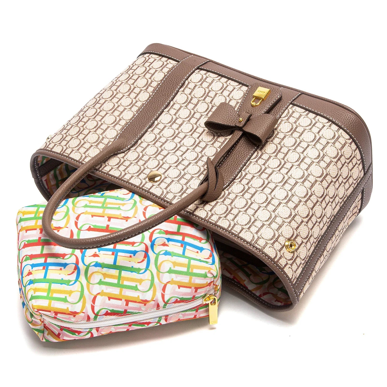 Mixed fabric handbag | Autumn, urban and practical style for women | CH