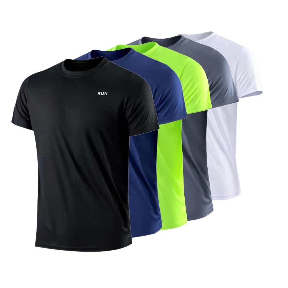Men's Quick Dry Short Sleeve T-Shirt, Moisture Wicking for Running & Gym