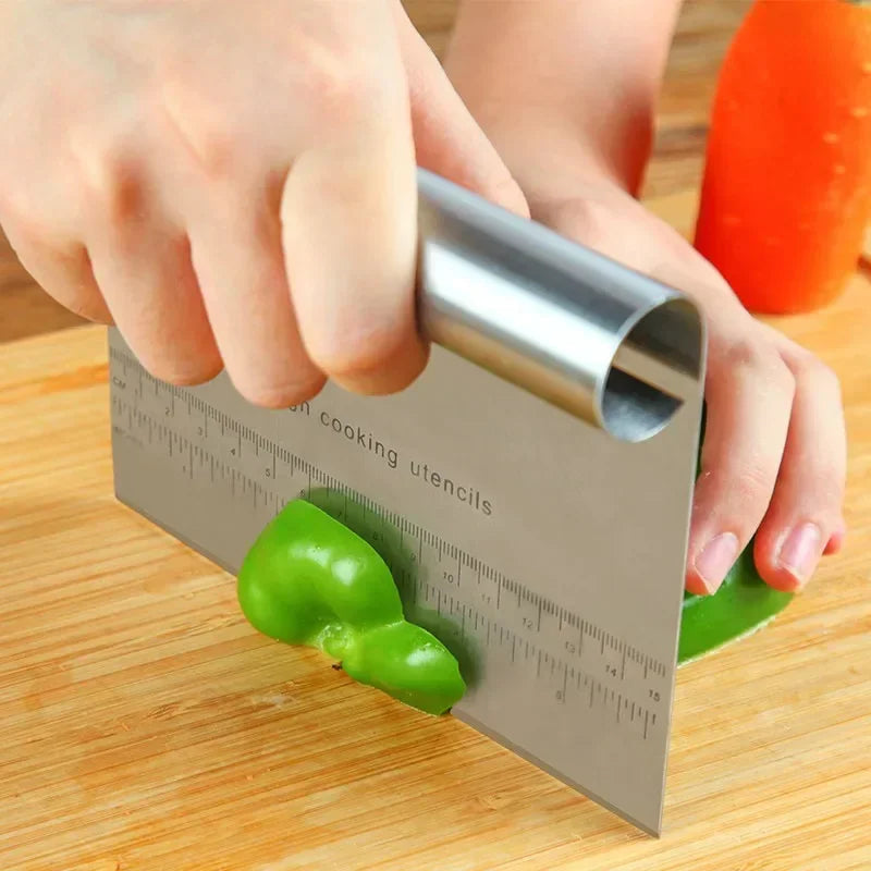 Stainless steel dough scraper with ruler