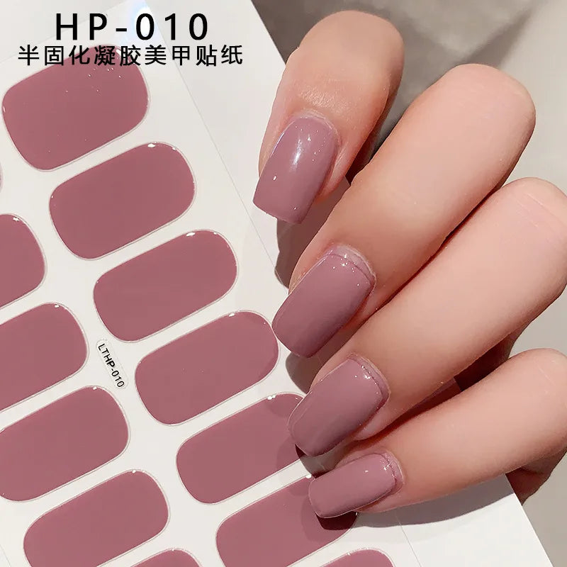 Semi-Cured Gel Nail Wraps with French Tips, Long Lasting for Nail Art & Extensions