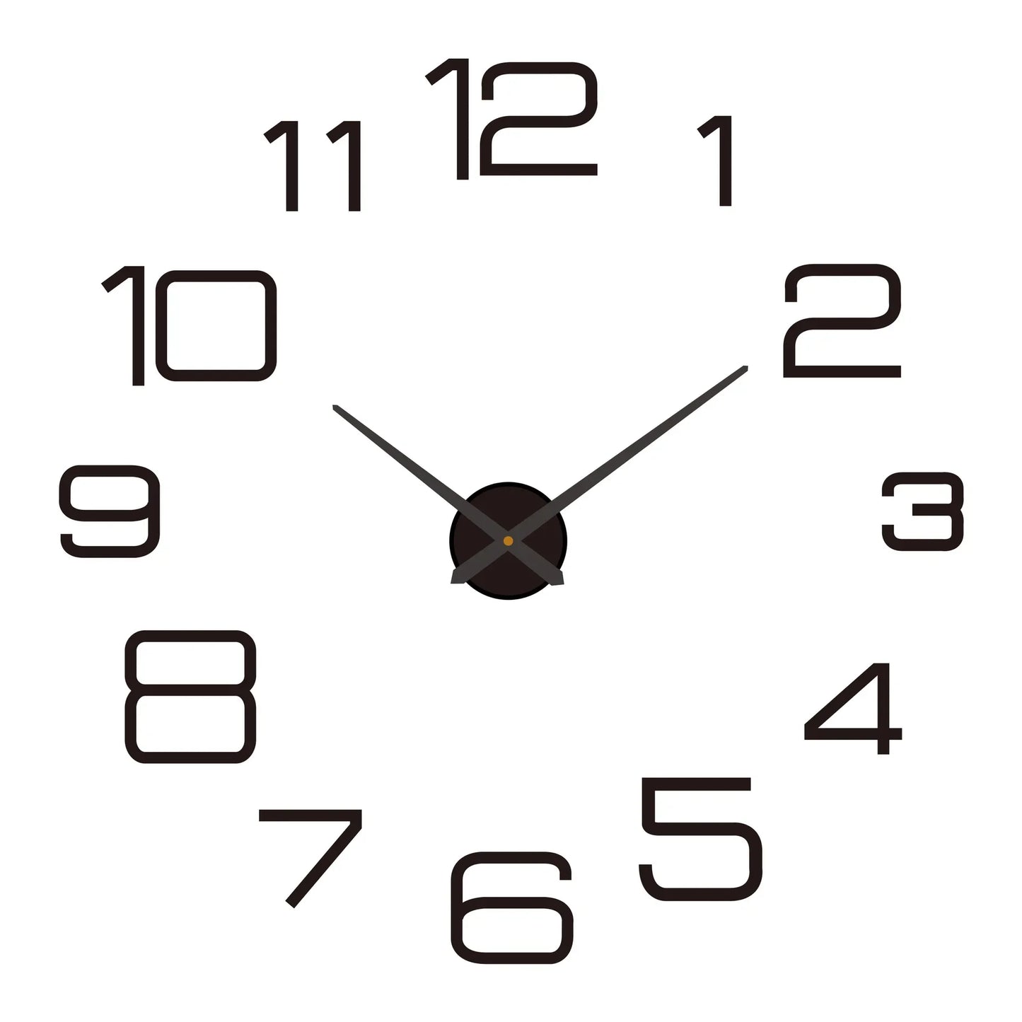 Large 3D acrylic wall clock with mirror effect