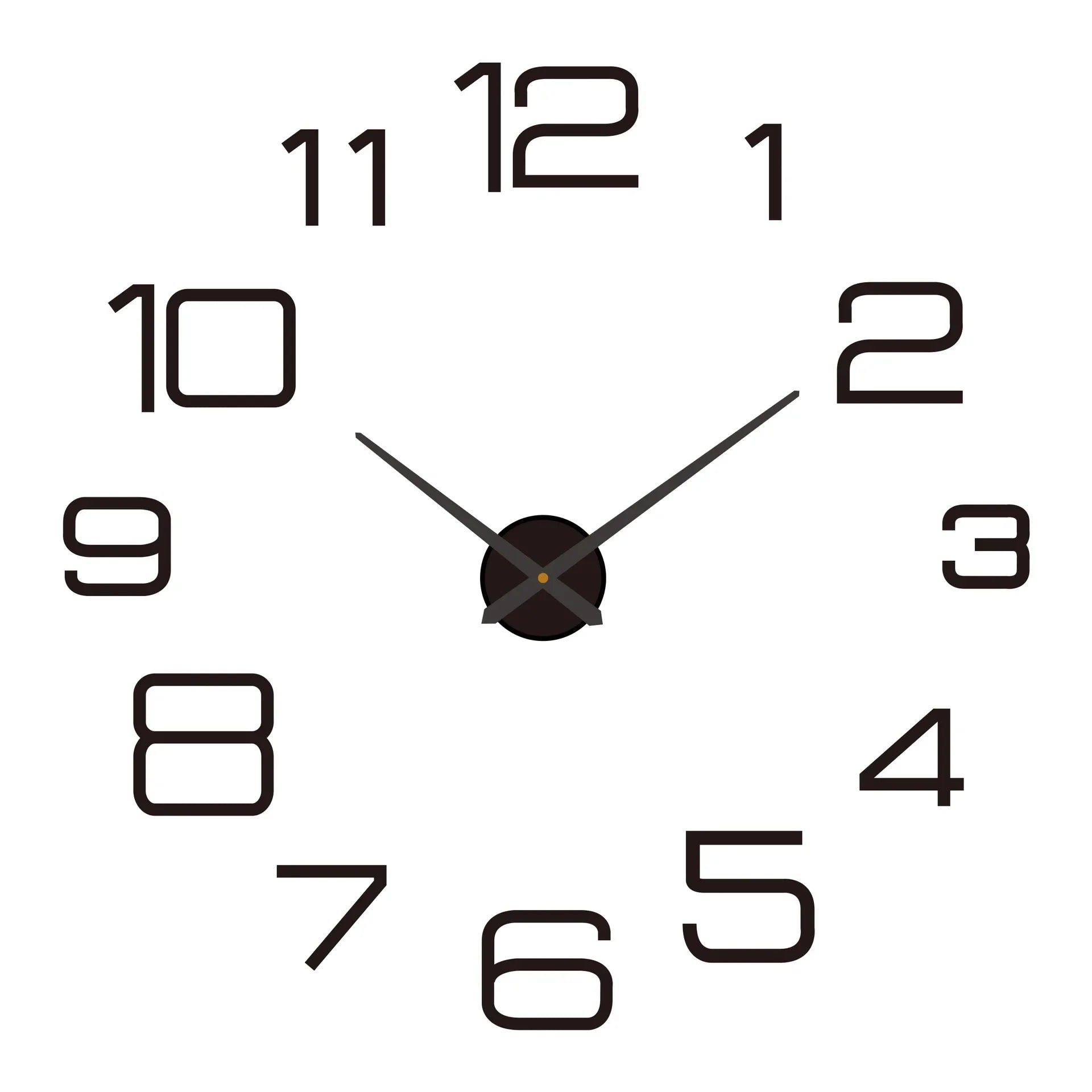 Large 3D acrylic wall clock with mirror effect