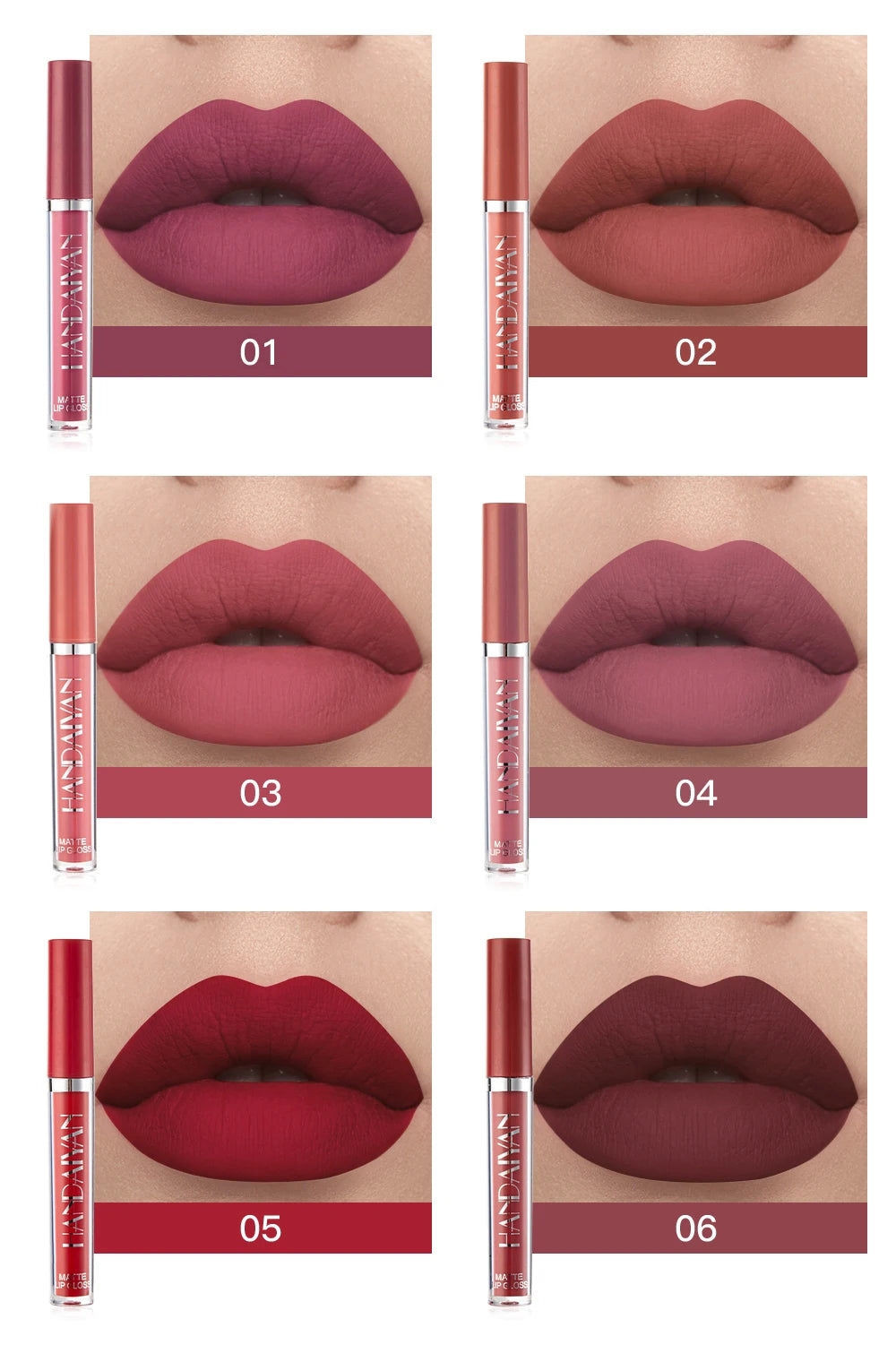Set of 6 Long-Lasting Matte Lipsticks, Gift Box
