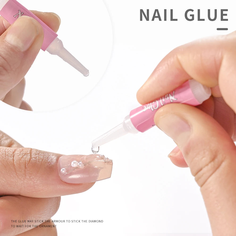 Acrylic nail tip and glue kit quick dry