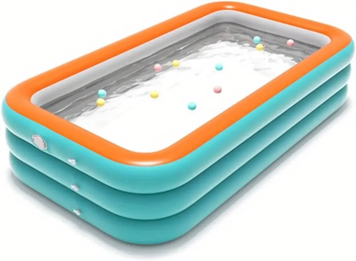 Durable Inflatable Family Pool, Easy Setup for Outdoor Fun 2.1m