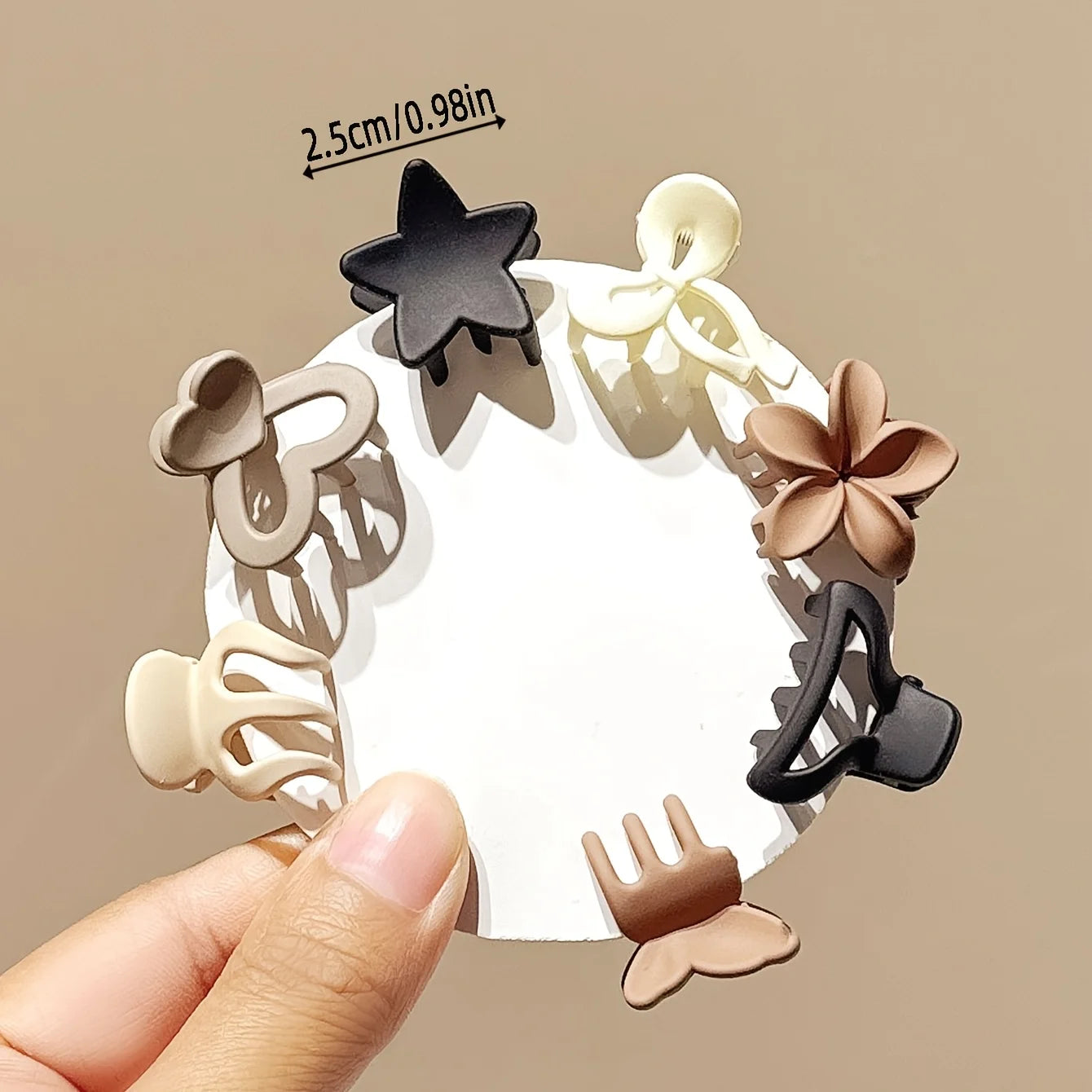 Beige Hair Clip Pack