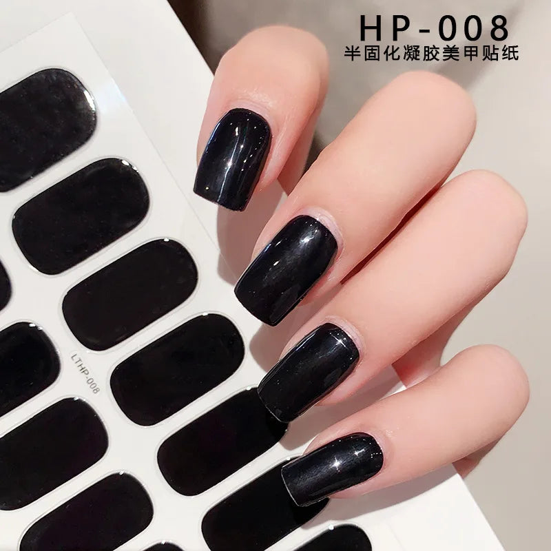 Semi-Cured Gel Nail Wraps with French Tips, Long Lasting for Nail Art & Extensions