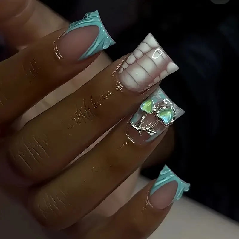 Duckbill press-on nails short design