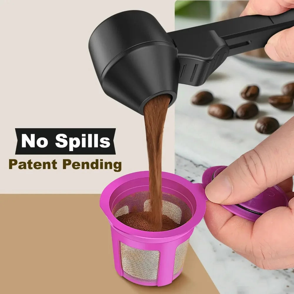 Coffee Scoop with Sliding Lid | Long Handle and Large Capacity | Spill-Proof Measuring Spoon for Kitchen