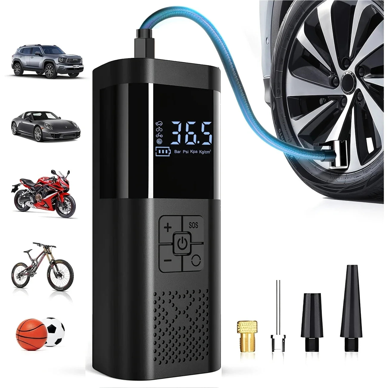Cordless Tire Inflator | 150 PSI Portable Car Air Compressor...