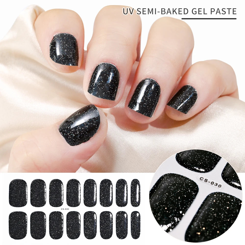 Semi-Cured Gel Nail Wraps with French Tips, Long Lasting for Nail Art & Extensions