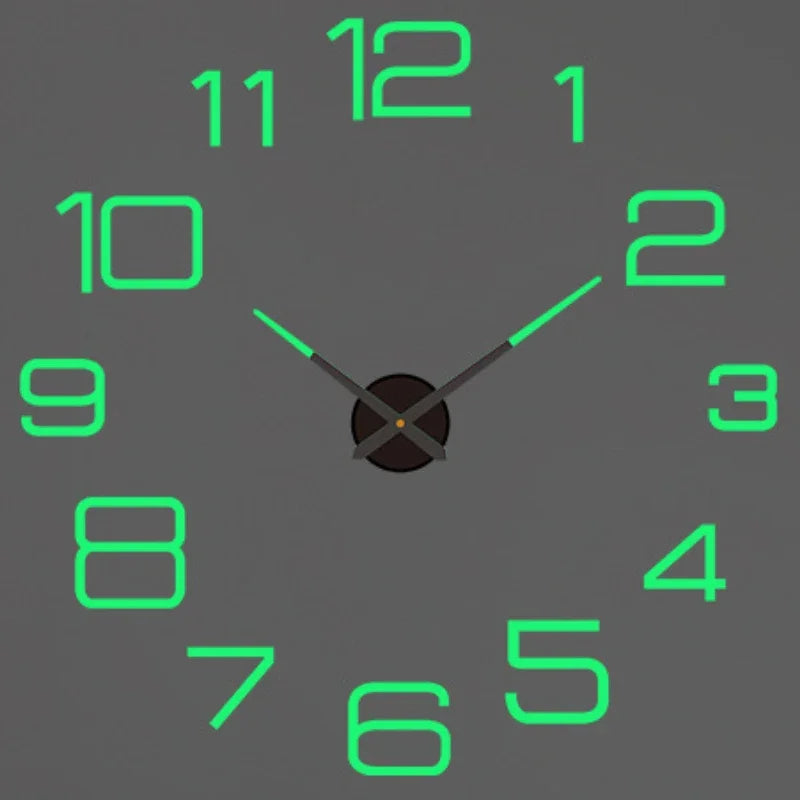 Large 3D acrylic wall clock with mirror effect