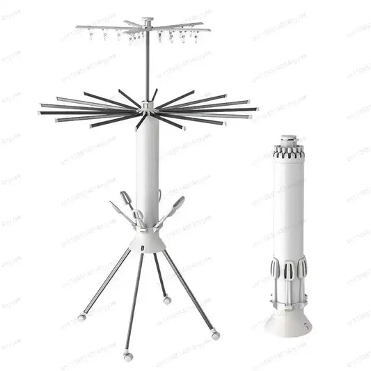 Tendedero Plegable para Balcón, de Suelo, sin Instalación, Tipo Pulpo, Colgante, Móvil, Invisible, de Aleación de Aluminio