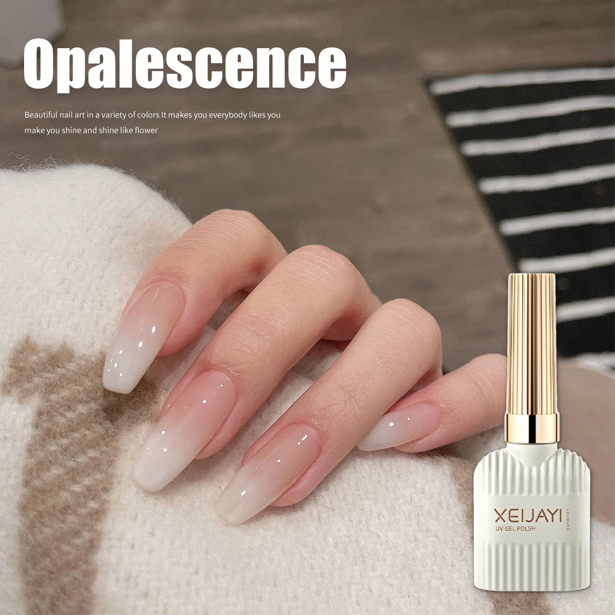 Gel Pudding Nail Polish (15ml), Pure Milky White Color for Nail Art