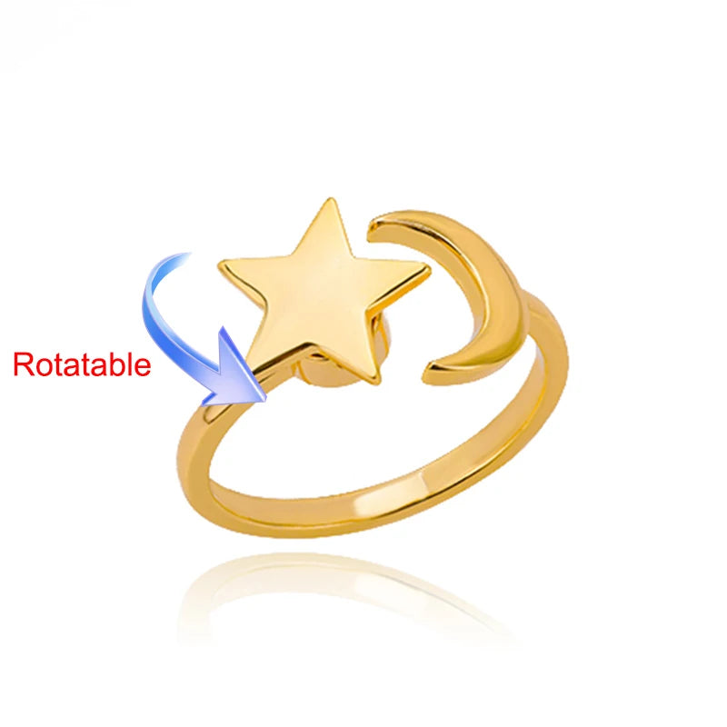 Rotating anxiety ring with clover design
