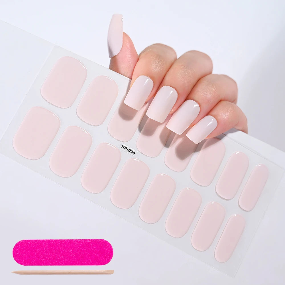 Semi-Cured Gel Nail Wraps with French Tips, Long Lasting for Nail Art & Extensions