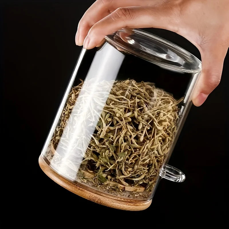 Glass Jar Set with Measuring Spoon, Airtight Pantry Containers, Ideal for Spices, Coffee and Sweets