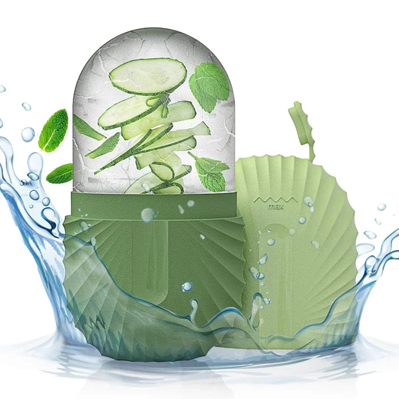 Ice Facial Roller and Silicone Mold, Cryogenic Beauty Massage to Reduce Pores, De-puff Eyes and Rejuvenate Skin
