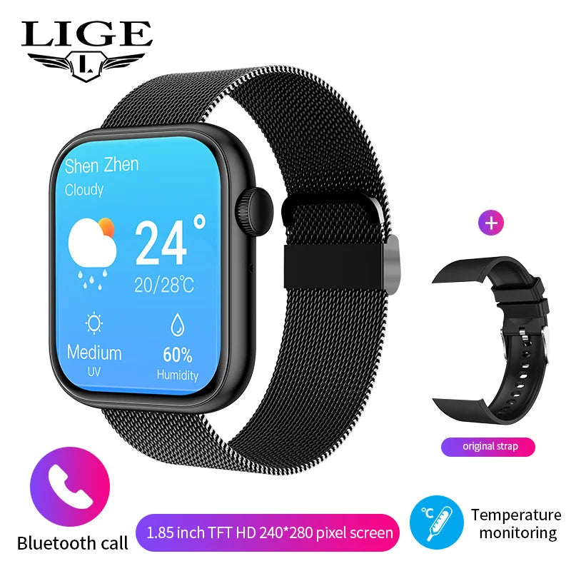 Smartwatch with Bluetooth Calling and Wireless Charging, Fitness Tracker with Customizable Watch Faces