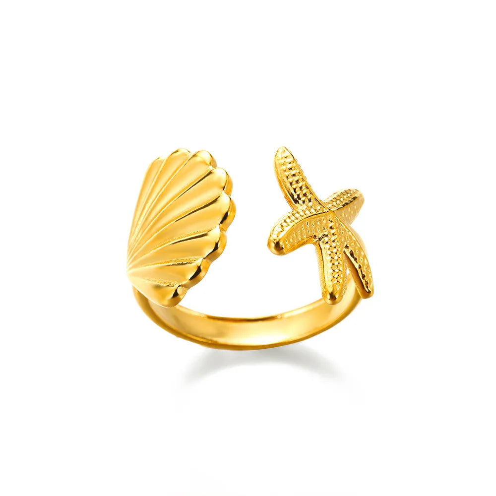 Stainless Steel Ring. Gold Finish. Classic Luxury Design