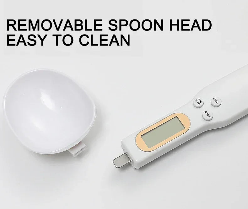 Digital kitchen measuring spoon, mini precision scale from 0.1g to 500g with LCD display, electronic measuring spoon.