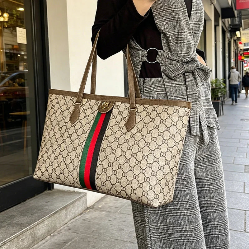 Large Capacity Women's Handbag, Casual Shoulder Tote Bag with Elegant Finish, Ideal for Travel and Work
