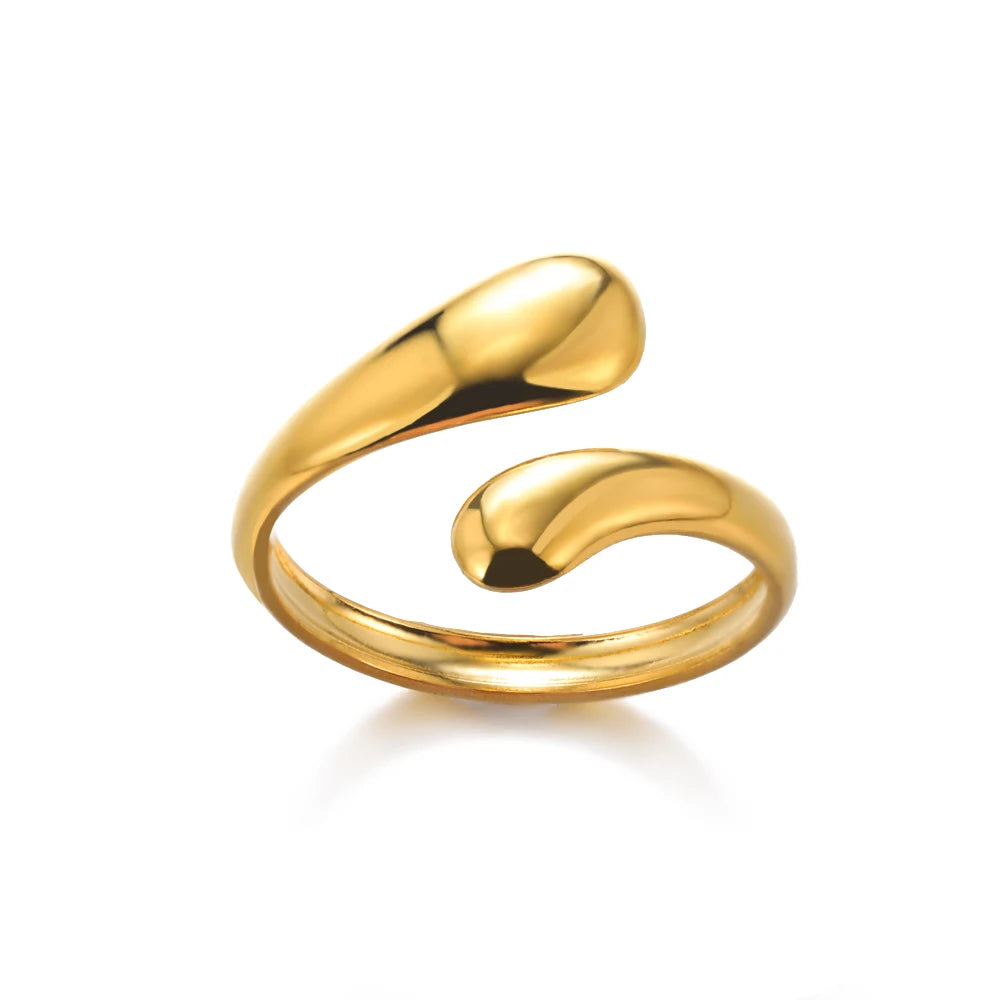 Stainless Steel Ring. Gold Finish. Classic Luxury Design