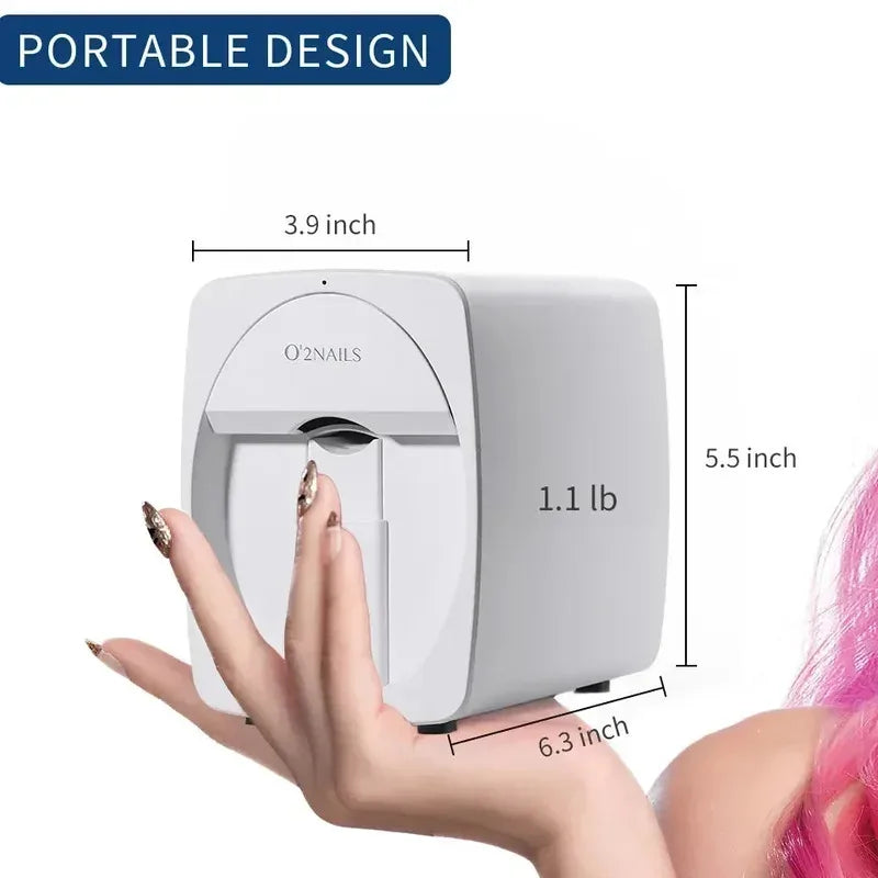 Impresora de uñas 3D inteligente portátil, máquina de pintura de uñas móvil, resolución de impresión de 2400DPI, soporte WiFi, bricolaje para salón de uñas en casa