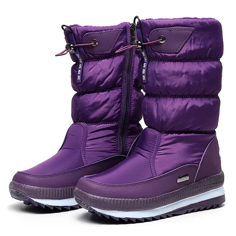 Women's Waterproof Snow Boots | Warm Plush Lining | Non-Slip Platform Sole