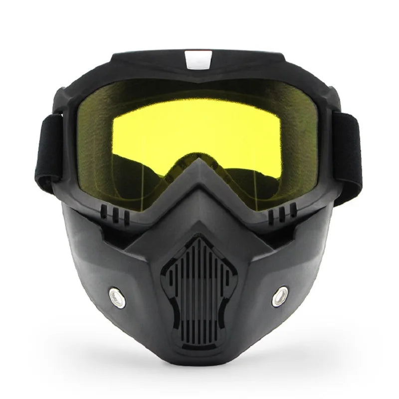 Motocross Goggles with Protective Mask - Dustproof, Adjustable and Breathable