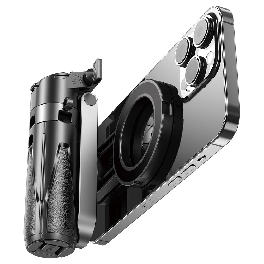 Magnetic selfie stick tripod with remote
