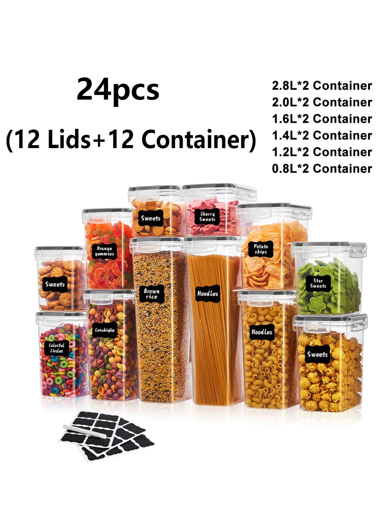 Set of 24 Airtight Containers