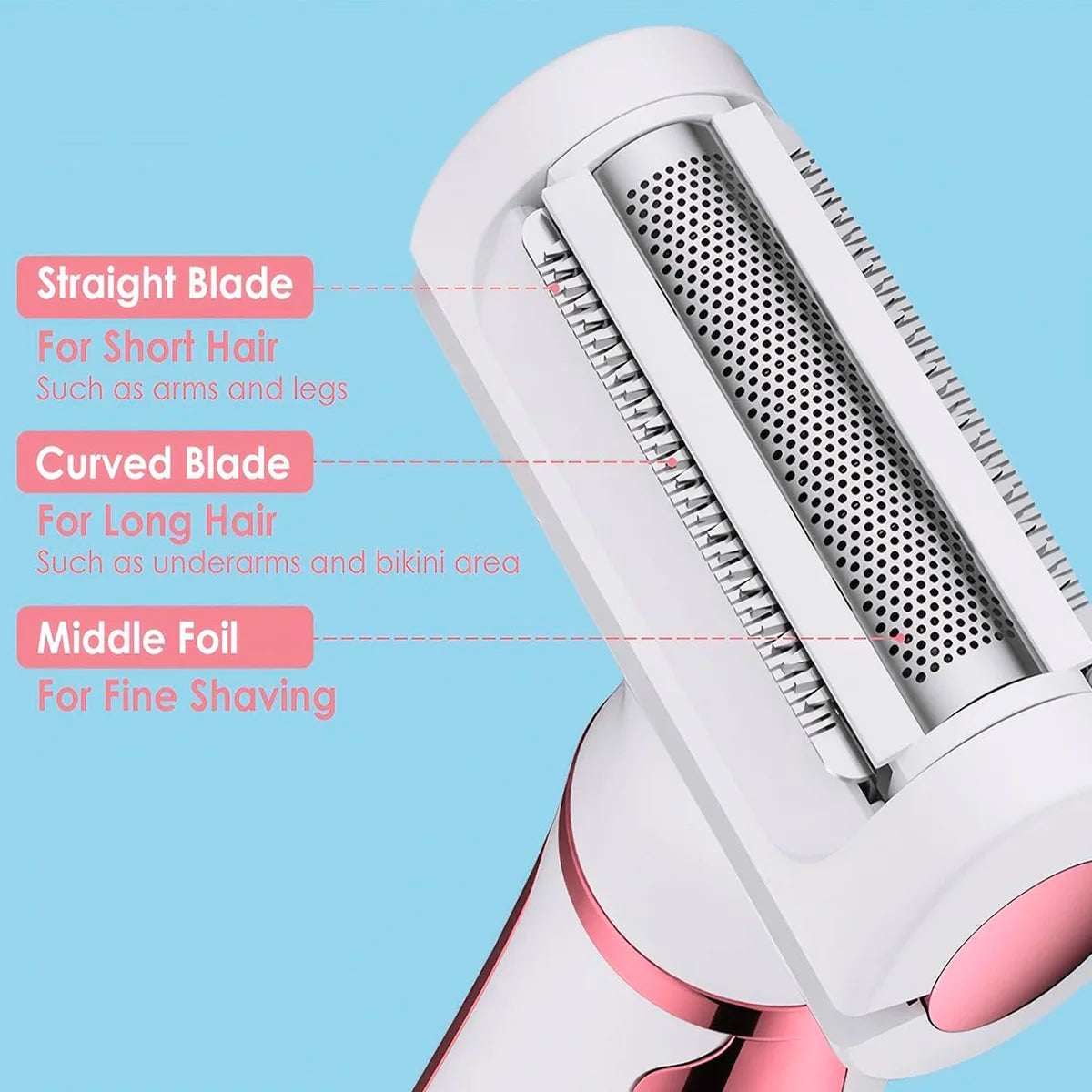 4-in-1 Electric Hair Remover for Women, Rechargeable and Portable