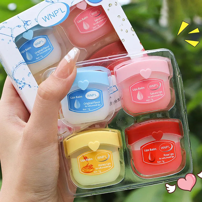 Lip Balm Set (4, 6 or 8 pieces), with Plant-Based Formula to Moisturize and Repair Dry Lips