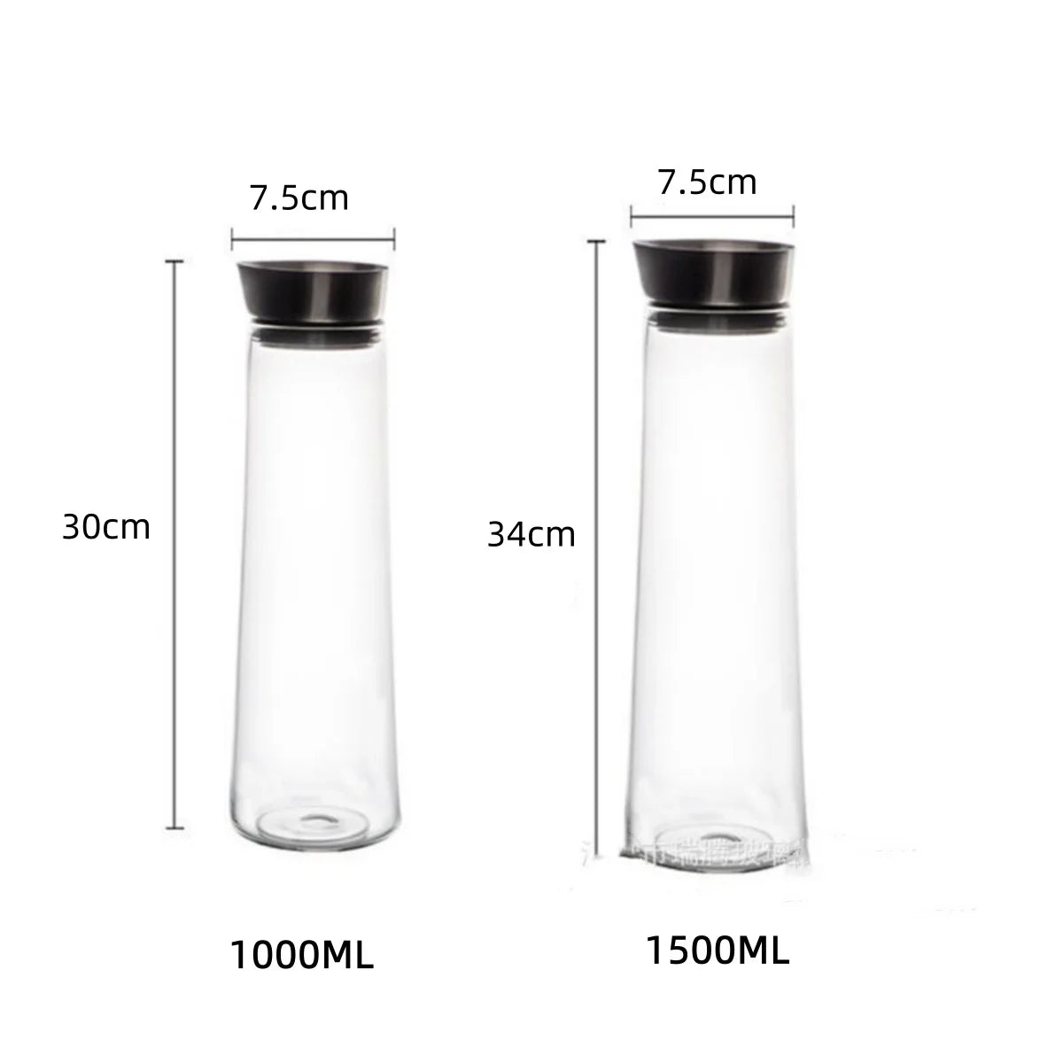 Glass Beverage Pitcher with Airtight Lid, Resistant to Temperature Changes, Perfect for Refrigerator, Iced Tea and Coffee