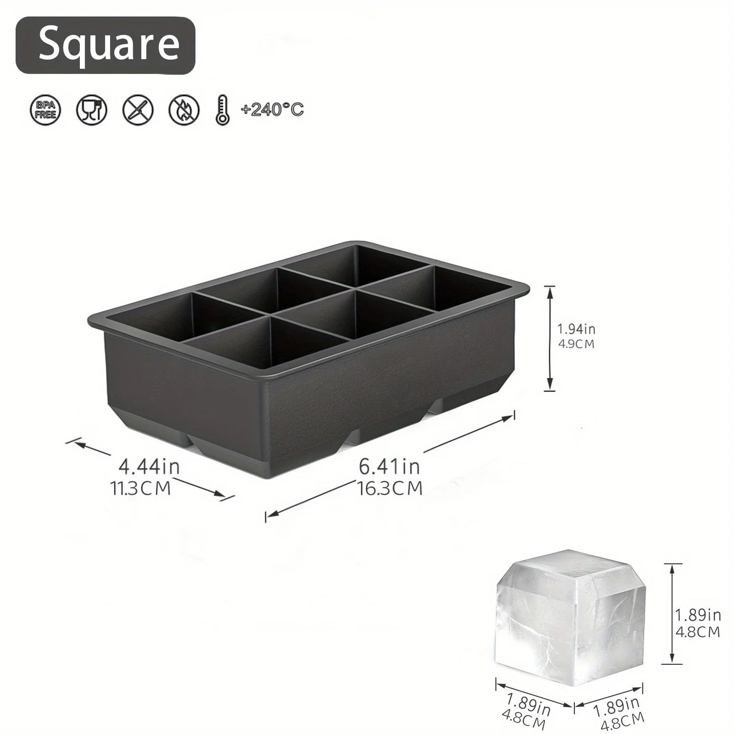 Silicone ice mold flexible ice tray