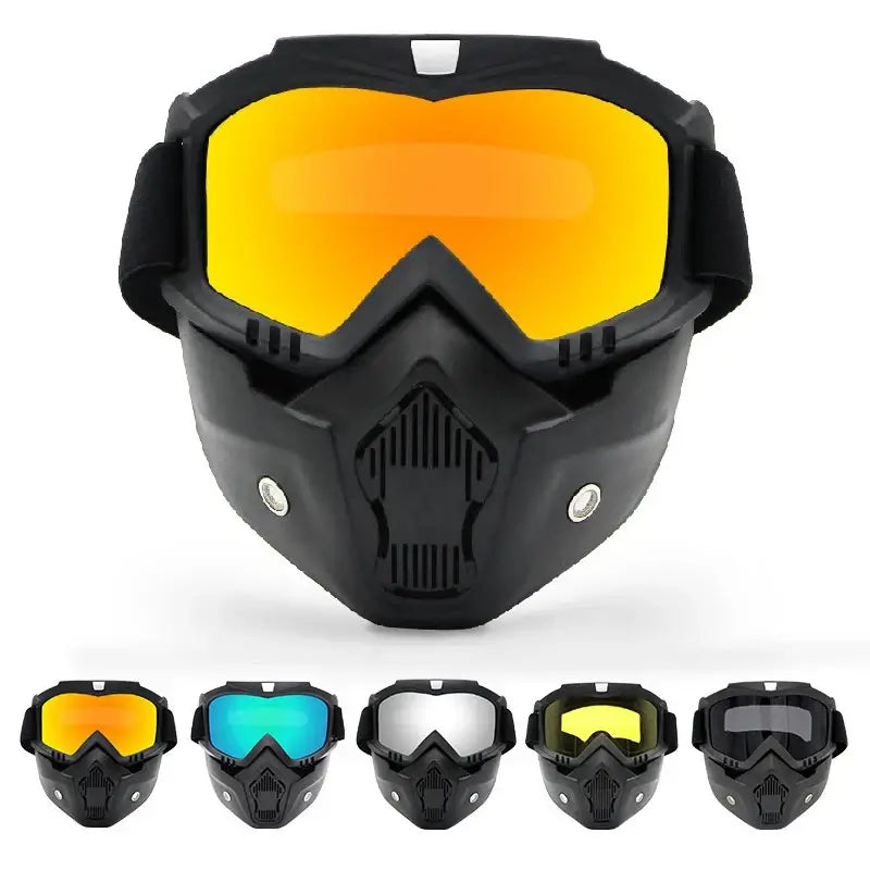 Motocross Goggles with Protective Mask - Dustproof, Adjustable and Breathable