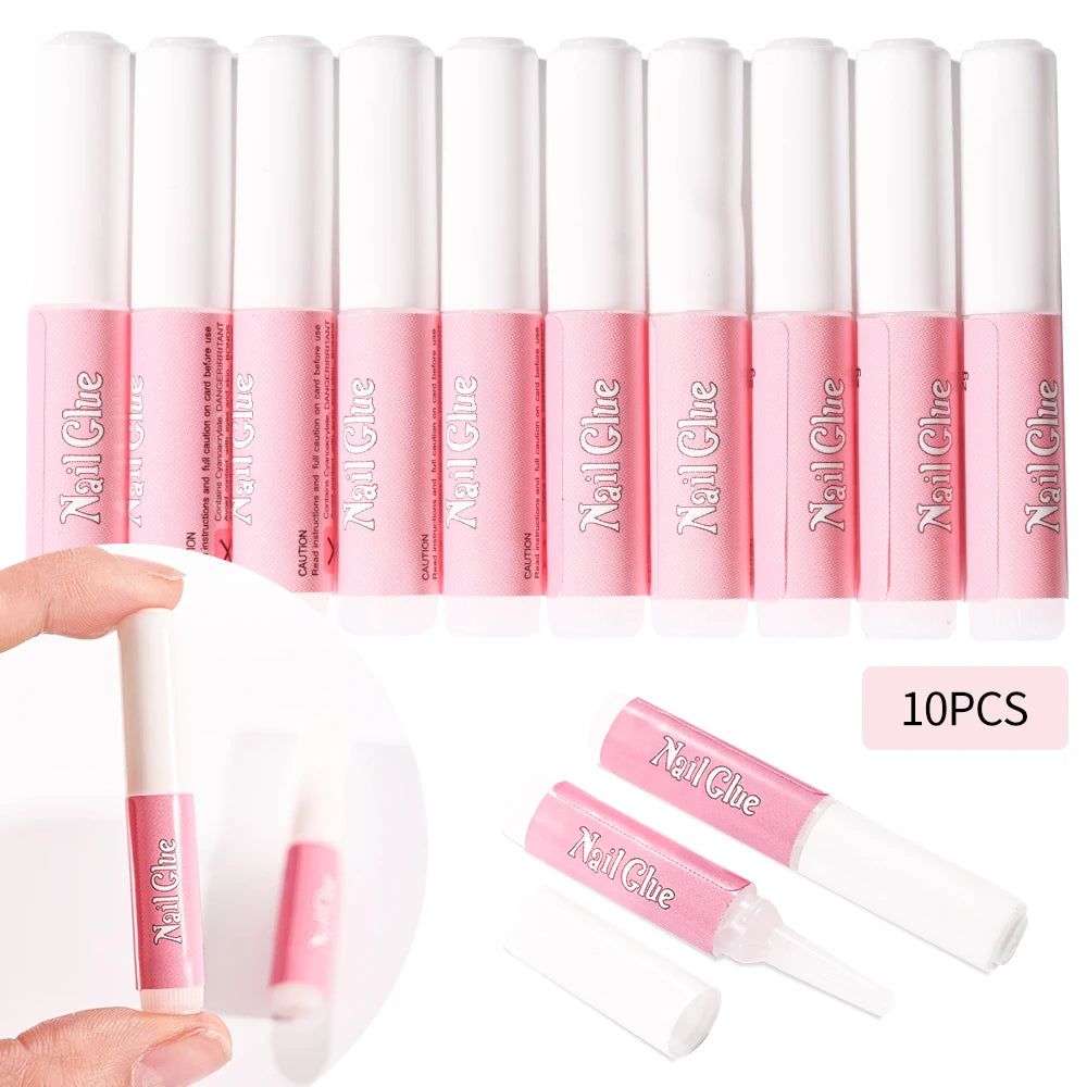 Acrylic nail tip and glue kit quick dry