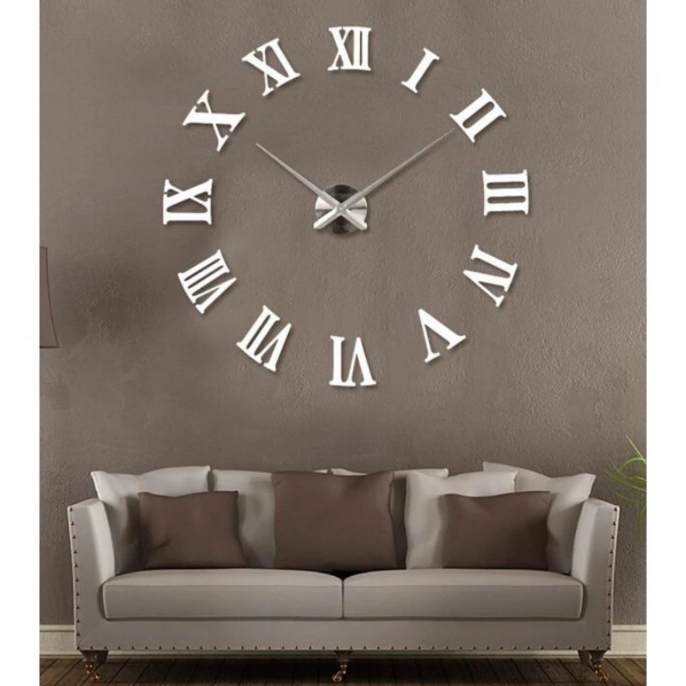Large 3D acrylic wall clock with mirror effect