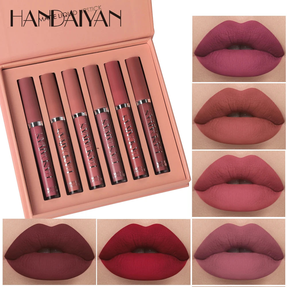 Set of 6 Long-Lasting Matte Lipsticks, Gift Box